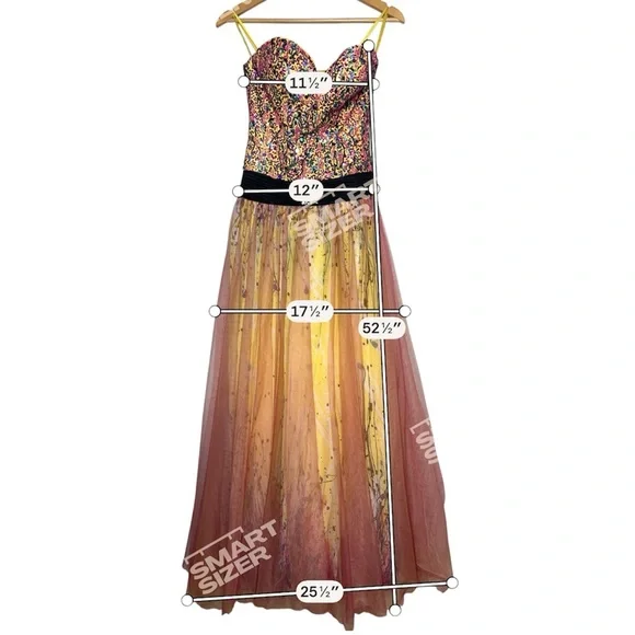 Jovani Multicolor Strapless Prom Dress, 2012 Edition, Y2K